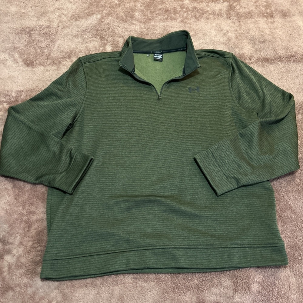 Under Armour Men's Golf 1/4 Zip Long Sleeve Pullover Shirt Green Size Xxl Tag